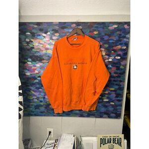 VINTAGE ORANGE CLEVELAND BROWNS DAWGS POUND CREWNECK SWEATSHIRT distressed XL